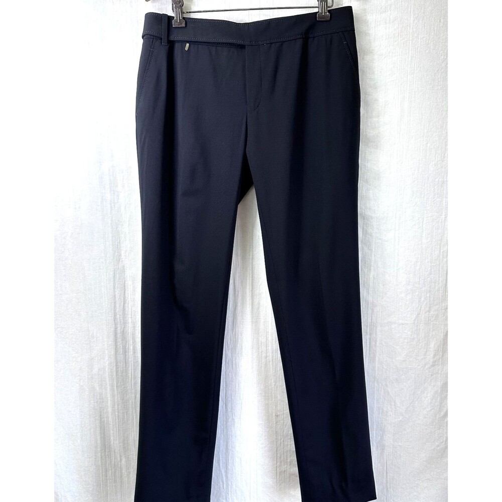 Et Vous Paris Women's Black Wool Waist Belt Straight Leg Dress Pants Sz 8/40